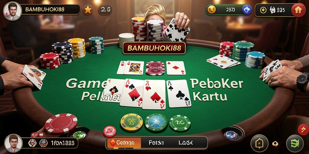 Tampilan gameplay mendebarkan dari BAMBUHOKI88 saat bermain poker.