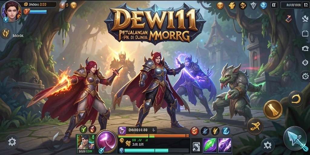 Skrinsut gameplay DEWI11 yang menampilkan pertarungan epik dalam dunia MMORPG.