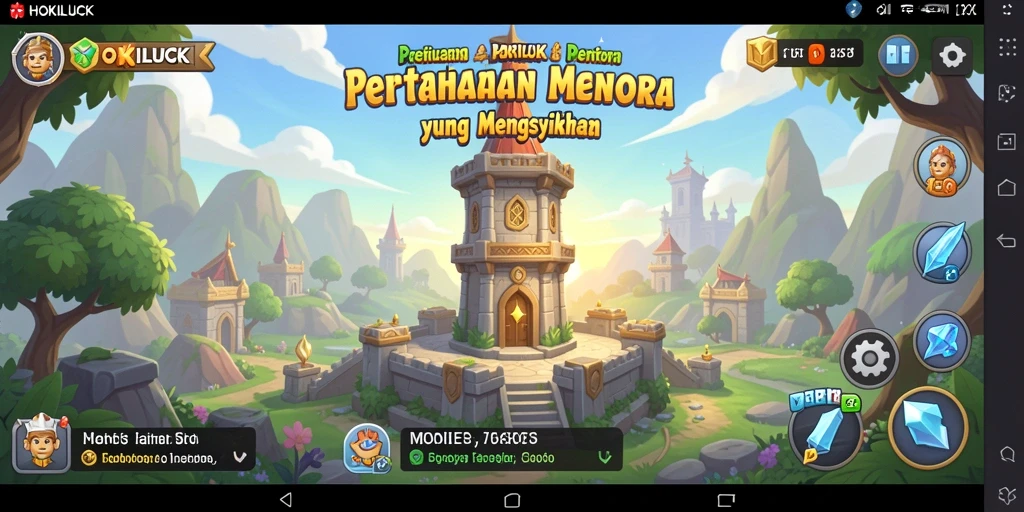 Tampilan gameplay HOKILUCK yang menegangkan dalam strategi Tower Defense.