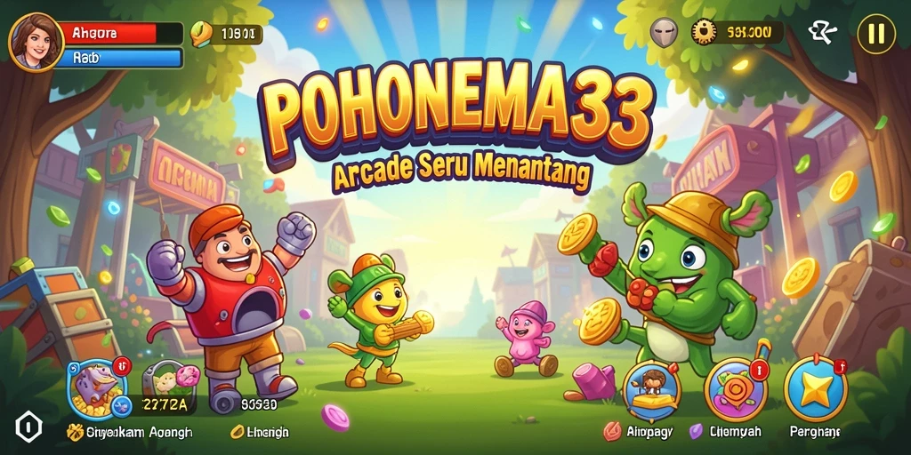 Screenshot gameplay POHONEMAS33 yang menunjukkan aksi seru dalam permainan Arcade.