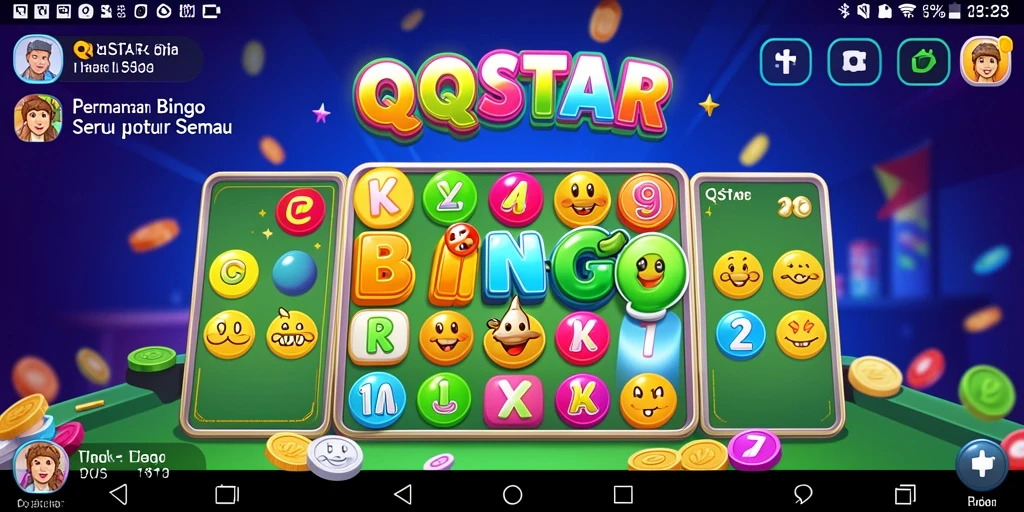 Gameplay Bingo seru di QQSTAR dengan interaksi sosial.