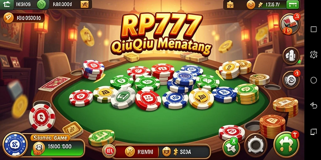 Screenshot menunjukkan aksi seru dalam permainan QiuQiu RP777.