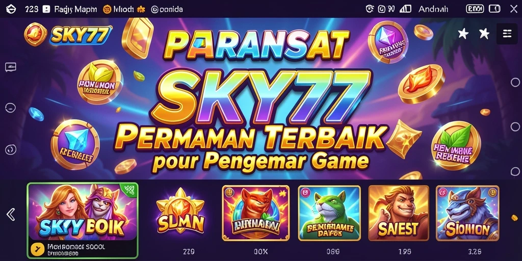 Tangkapan layar <strong>SKY77</strong> menampilkan gameplay slot yang mendebarkan dan grafis menarik.