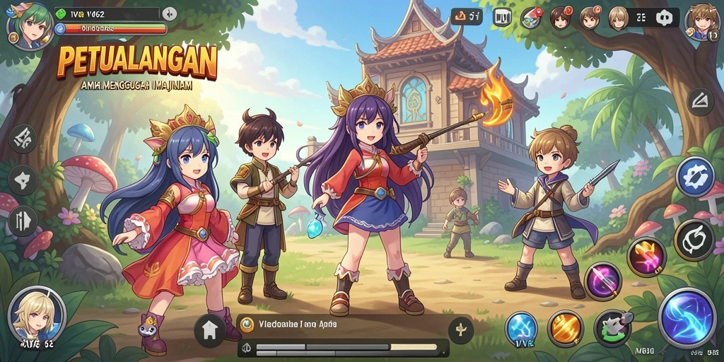 Tampilan grafis yang menarik dari gameplay Anime di VV62.